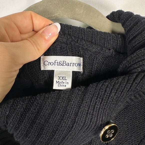 Croft & Barrow cozy striped funnel neck pullover cable knit sweater XXL - Picture 9 of 13